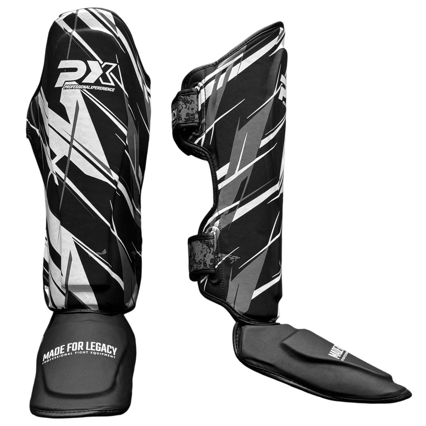 LEGACY X Schienbein-Spannschutz, Kunstleder, schwarz-grau