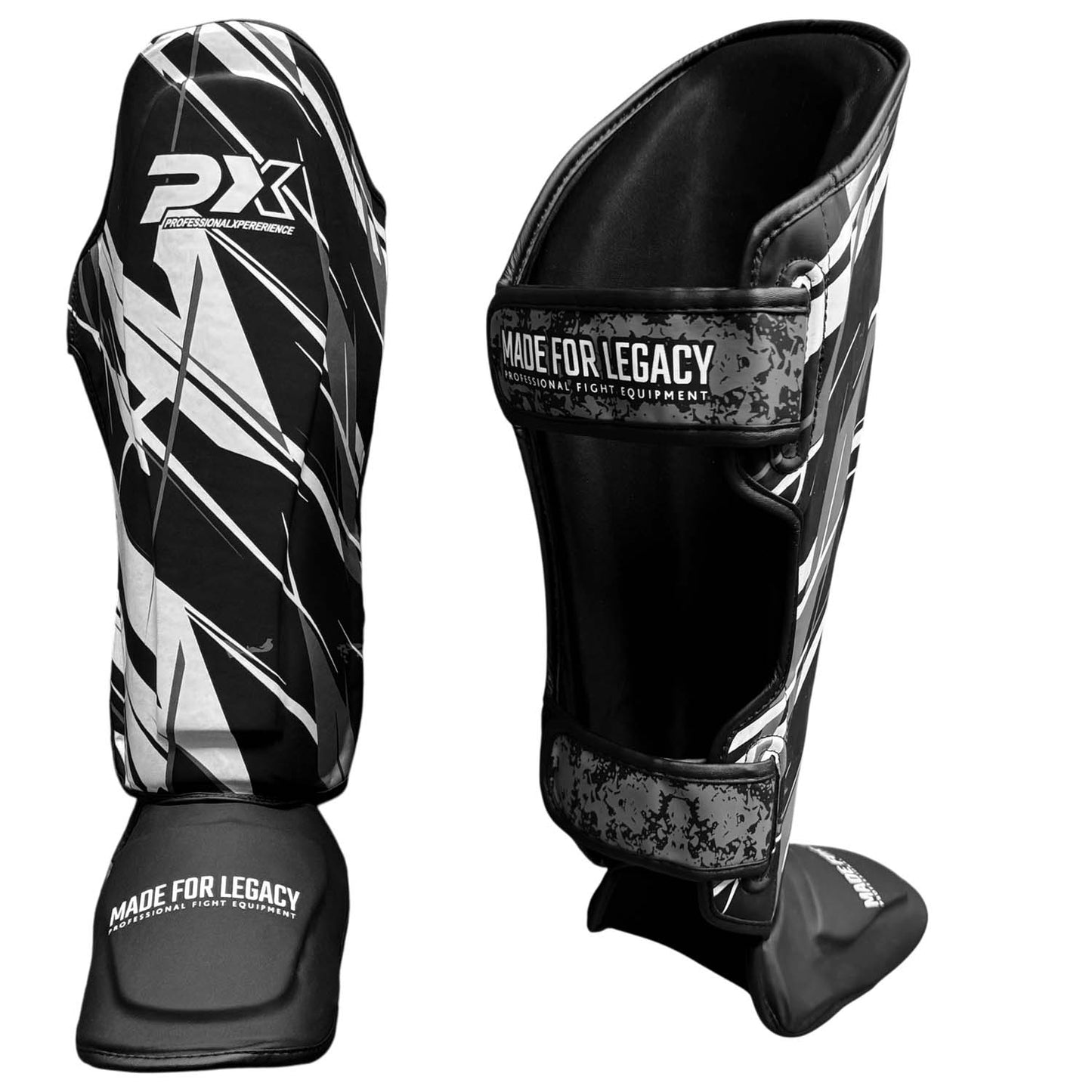 LEGACY X Schienbein-Spannschutz, Kunstleder, schwarz-grau